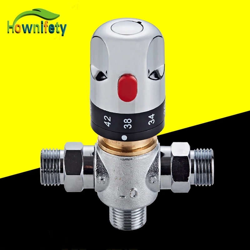 Free Shipping Chrome Thermostatic Mixing Valve Solid Brass G1/2