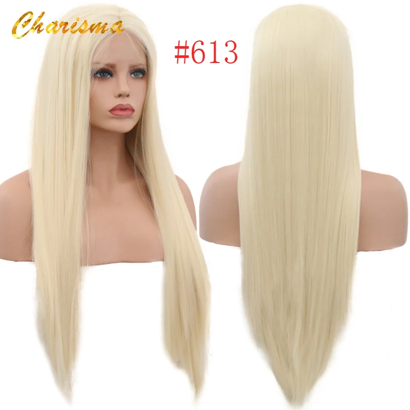 Charisma Silky Straight Hair Synthetic Lace Front Wigs #60 Blonde Wig Heat Resistant Wigs With Natural Hairline Wigs for Women 4 Charisma Silky Straight Hair Synthetic Lace Front Wigs #60 Blonde Wig Heat Resistant Wigs With Natural Hairline Wigs for Women 4