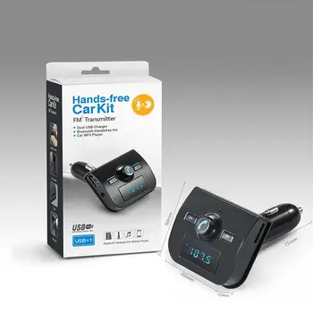 

Adeeing Handsfree Car Kit Wireless Bluetooth FM Transmitter LCD MP3 Player USB Charger support of FM channels 1.2 inches r30