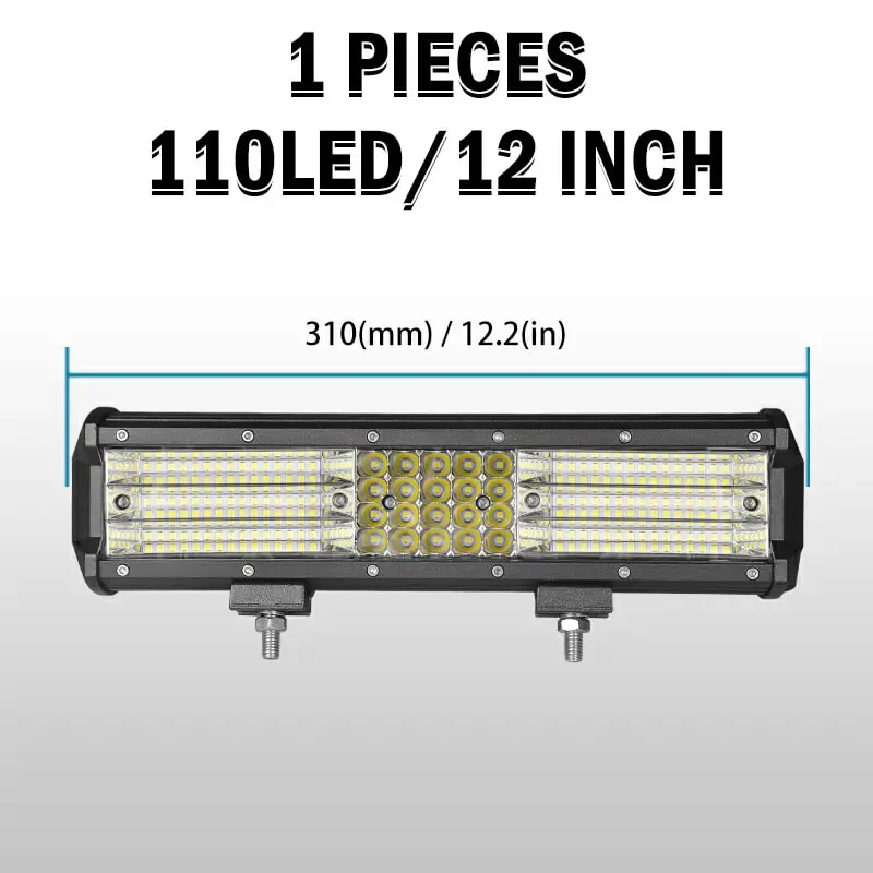 4 7 12 17 20 дюймов Quad строк светодиодный светильник бар работа прямой Combo Луч Туман головной светильник для внедорожный ATV УАЗ 4x4 Пина 12В 24V Автомобильное трактор - Цвет: 1 x12 inch light bar
