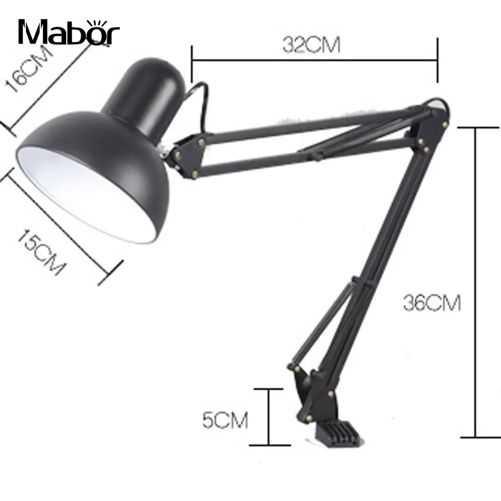 

LED Flexible Adjustable Swing Arm Clamp Table Lamp Lighting Fixture US plug