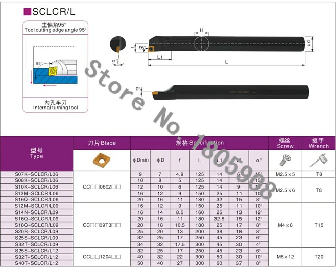 S16q-sclcr09 16 мм внутренний Расточные инструменты магазин при фабрике, Токарные станки R, скучно бар, cnc Инструменты, Токарные станки Станки