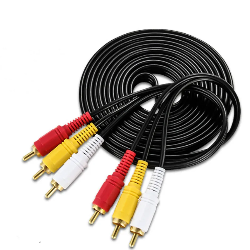Кабель 3RCA кабель штекер видео аудио стерео позолоченный для ТВ приставки динамика усилителя|Кабели VGA| |