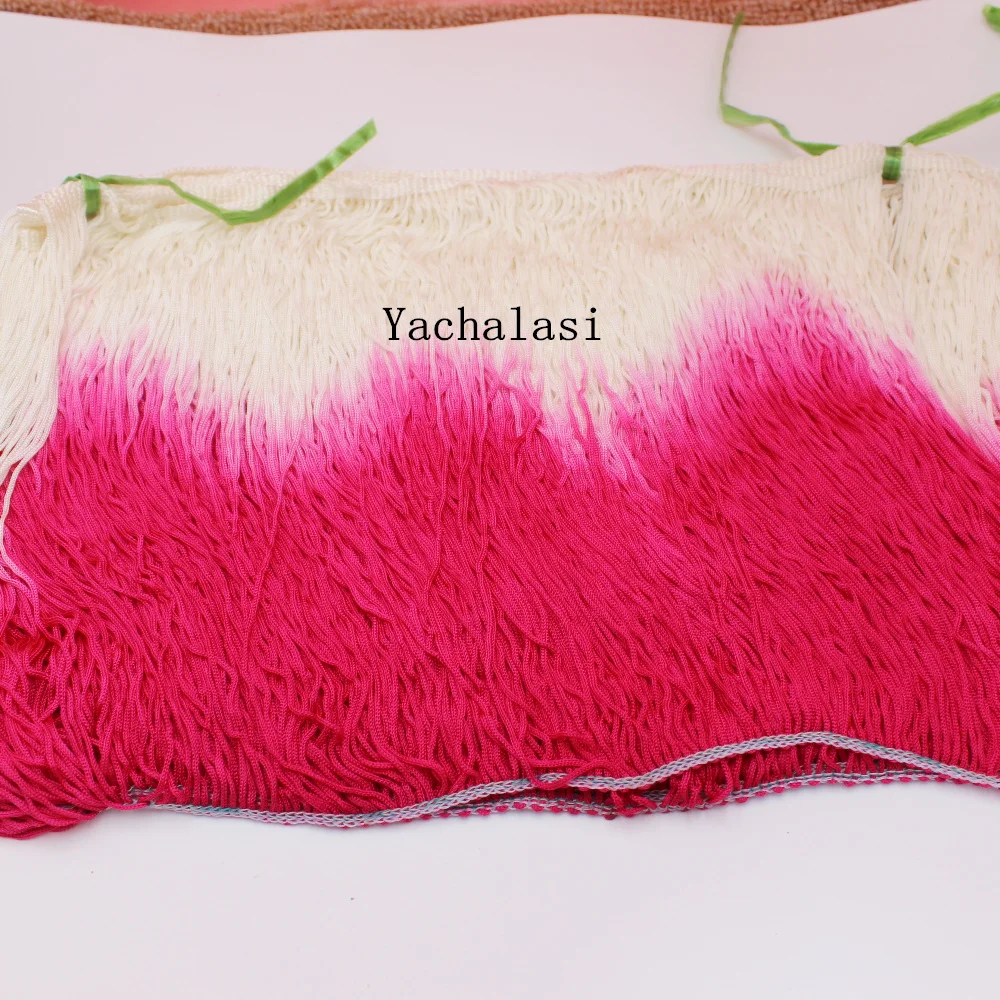 

YACKALASI 5 YDS/Lot Rayon Latin Tassel Dip Dye Ombre fringe trimming loop bottom lace Gradient color