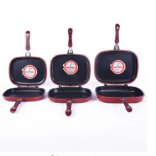 28 cm/30 cm/32 cm de Gran Tamaño EUROPA antiadherente Freidora Freír Sartén Parrilla De Doble Cara Sartén Doble aleación De Aluminio Sartenes con cala crisol