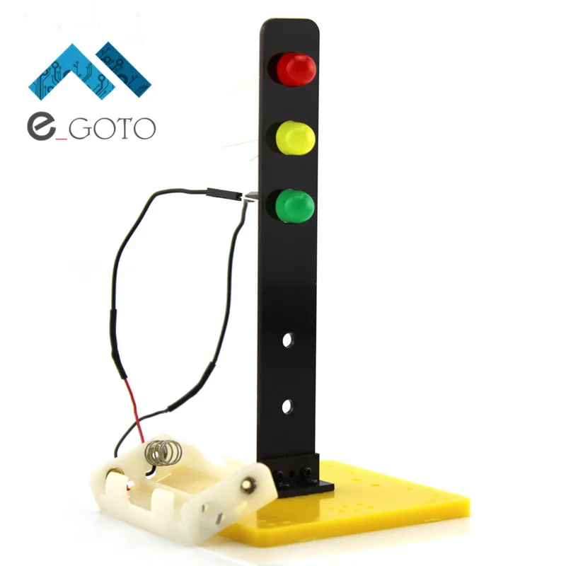 Traffic Lights DIY Kits Technology Production Invention Signals DIY Science Model Toys Education Kit 75x75x165mm