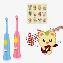 Детская музыкальная ультра-звуковая электрическая зубная щетка Детская водостойкая мягкая щетина детская батарейка Звуковая электронная