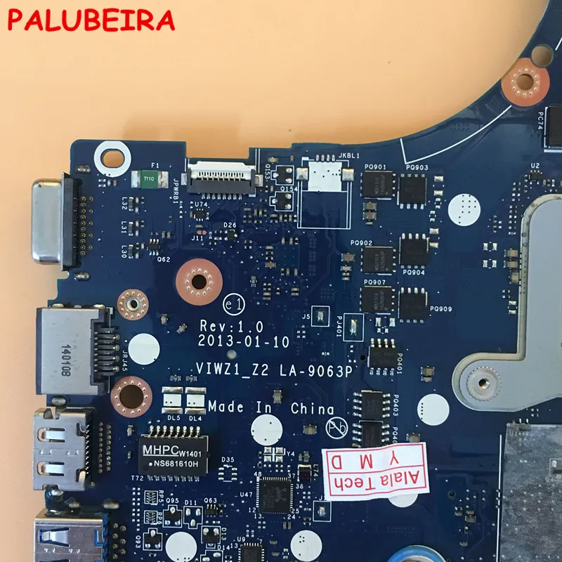 PALUBEIRA материнская плата для ноутбука VIWZ1_Z2 LA-9063P REV: 1,0 для lenovo Ideapad Z500 ноутбук с графическим процессором