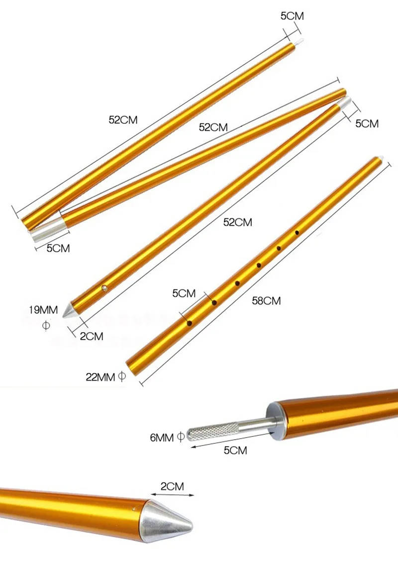 1 комплект складная палатка аксессуары многофункциональная Регулируемый шест для палатки Защита от солнца Поддержка стенд тент палатка стержень из сплава опоры для палаток