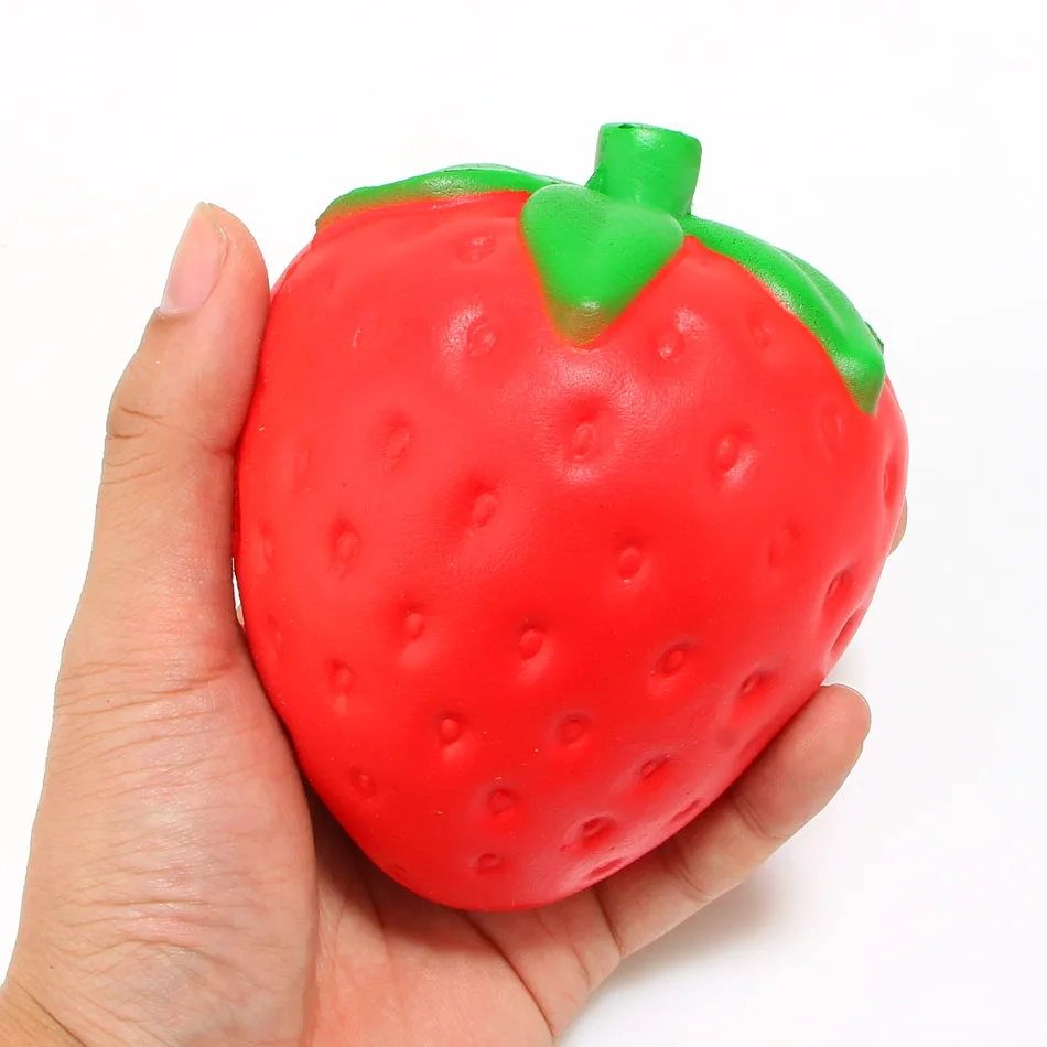 New Arrived 12CM Jumbo Strawberry Squishy Super Slow Rising Sweet Scented Phone Strap - us196