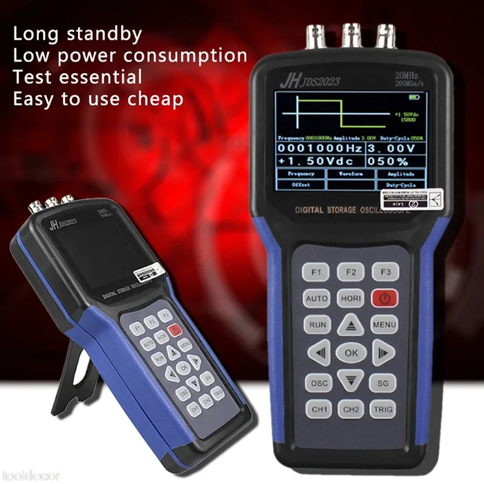 

Jinhan JDS2023 Digital Storage Handheld Oscilloscope 1 Channels 20MHz oscilloscope AC/DC Input coupling ON SALE Free Shipping