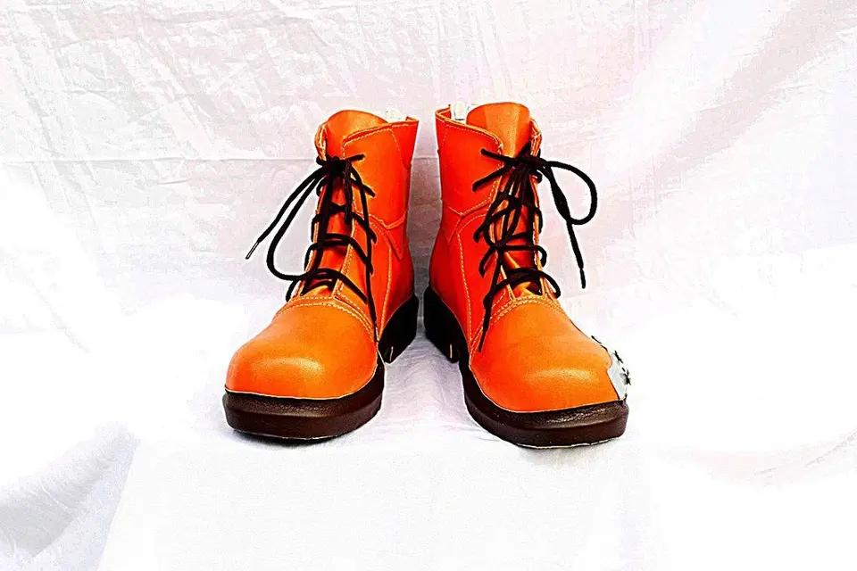 Telacos Final Fantasy VII FF7 Tifa Lockhart Cosplay Shoes Boots Custom Made Orange
