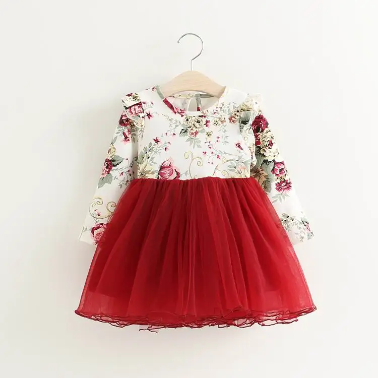 

Wholesale Spring Autumn New Easter Girl Dress Floral Flare Sleeve Fluffy Dress Children Clothing E504779
