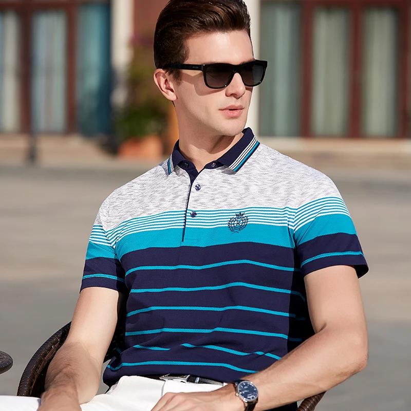 

NEW Stripe hit color Men's Polo Shirt high quality short-sleeved polo shirt Casual Male polo shirt Hot PRODUCTS Polo shirts