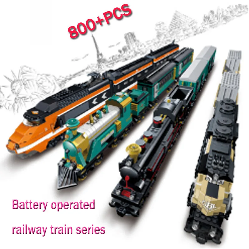

Technic Battery Powered Electric Maersk Freight City Train Building Blocks Bricks Gift Toys For Children Boys Girls