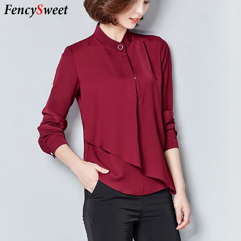 2017 New Design Long Sleeve Chiffon Blouse Vintage Plus Big Size XXXL