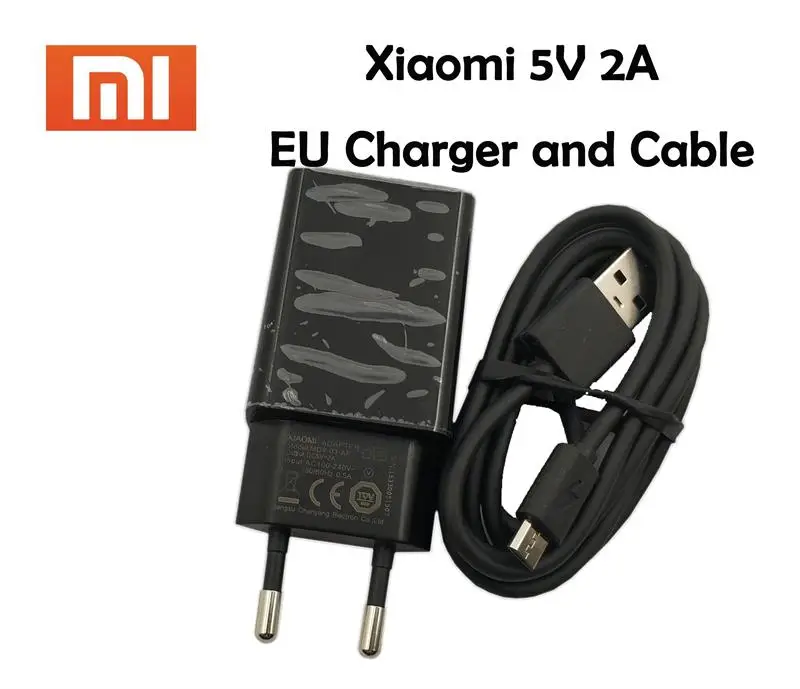 Origina XIAOMI USB Charger 5V 2A EU Power Adapter +USB Data Cable for
