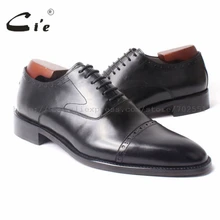 CIE на заказ ручной работы Для мужчин Оксфорд черный квадратный носок Кепки носком Кружево-Up натуральной телячьей кожи бизнес обуви ox298