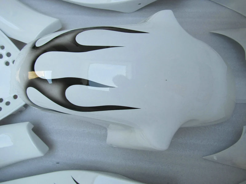 ABS обтекатель комплект для SUZUKI srad GSXR600 1996-2000 96 97 98 99 00 черный Пламя белый gsxr600 Обтекатели m89