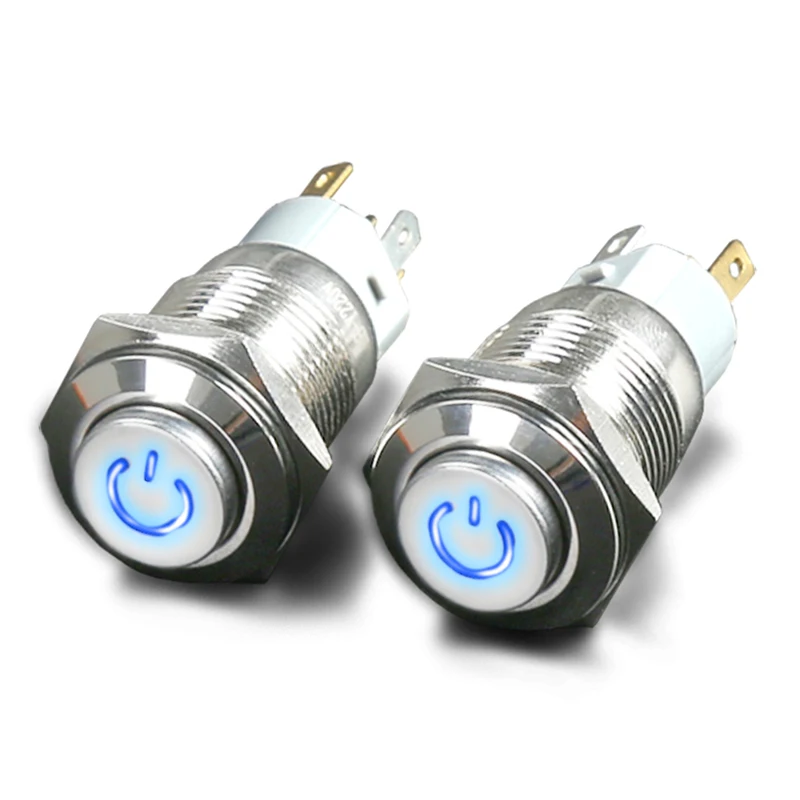 

16mm metal button switch power since the reset circular switch waterproof switch with lamp blue lamp voltage 6V
