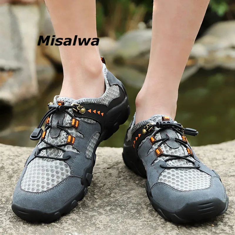 

Misalwa Brand New Summer Sandals Men Waterproof Breathable Casual Mesh Sneakers Adult Students Rubber Shoes Driving Flats