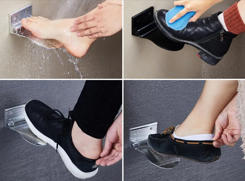 space aluninum bathroom pedal shower room Anti-slip Safety Foot Rest safety pedal hanger bathroom shelf accessory