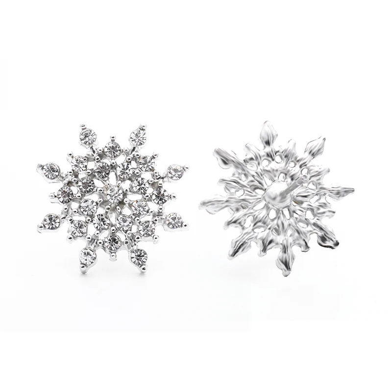 MISANANRYNE, Новая мода Лидер продаж серебро Цвет серьги Стразы Серьги гвоздики в форме снежинок для Для женщин