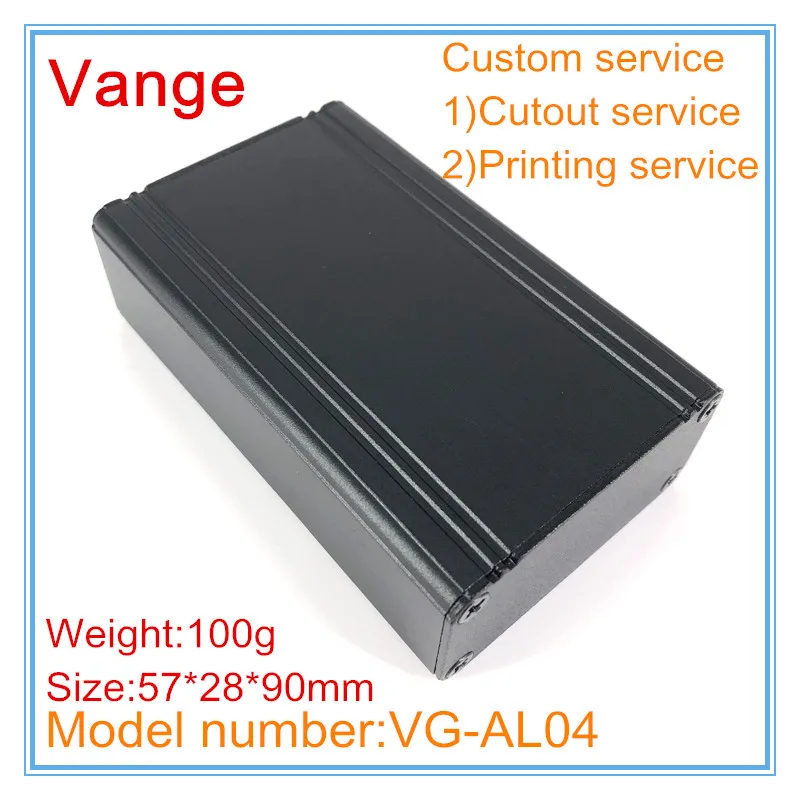 

1pcs/lot Sand blasting surface aluminum enclosure 6063-T5 injected aluminum case diy 57*28*90mm for amplifier device