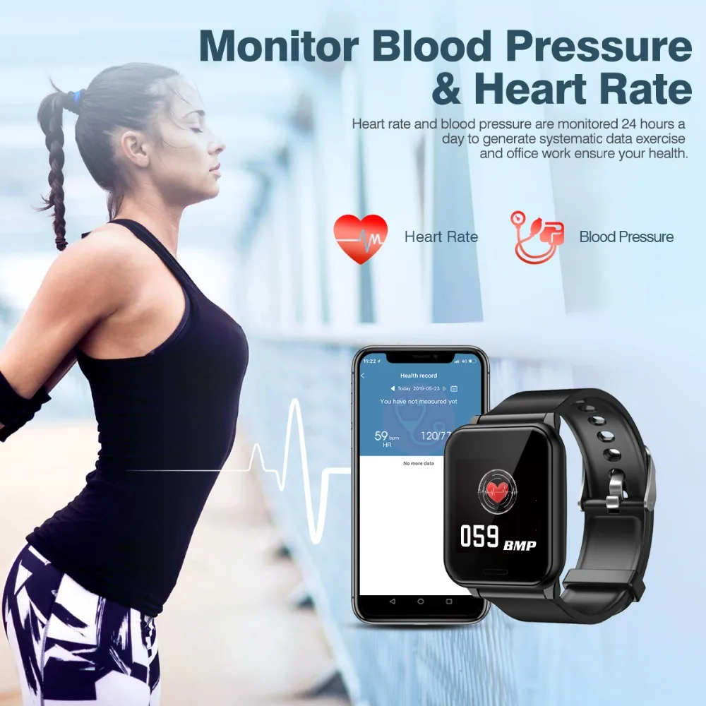 Diggro Z02, умные часы для женщин, кровяное давление, монитор сердечного ритма, сообщение, напоминание, умные часы для IOS и Android