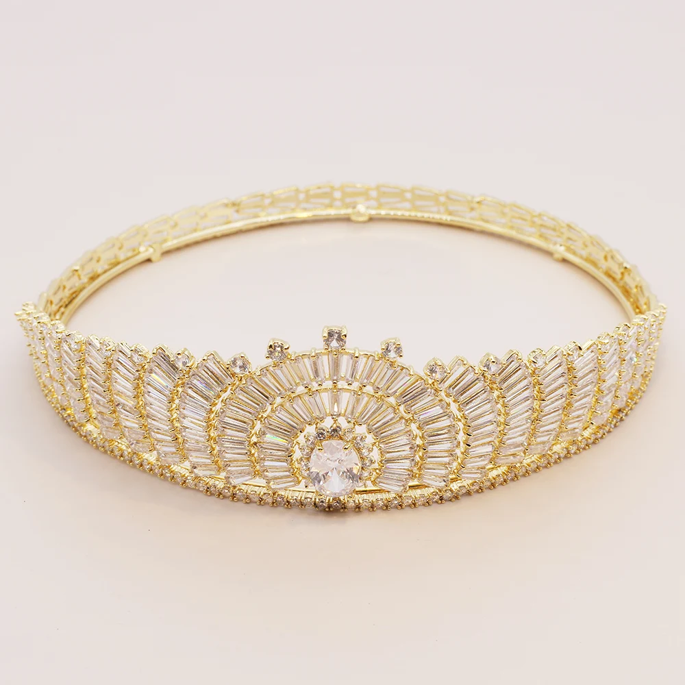 Vintage Baroque Zircon Crown Tiara Queen Bridal Wedding