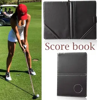 

2018 New Black Color Golf Scorecard Playground PU Book Cover Golf Scorecard Unique PU Golf Scorecard Golf High-End Score Book