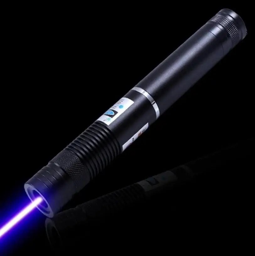 

High Power 500000m 450nm Blue Laser Pointer pen Powerful focus Burning Laser Lit Cigarette burn paper/wood/tyre/candle+5 caps