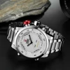 New OHSEN Brand Digital Quartz Men Business Wristwatches White Full Steel Band Fashion LED Military Dress Casual Watch Gift ► Photo 3/6
