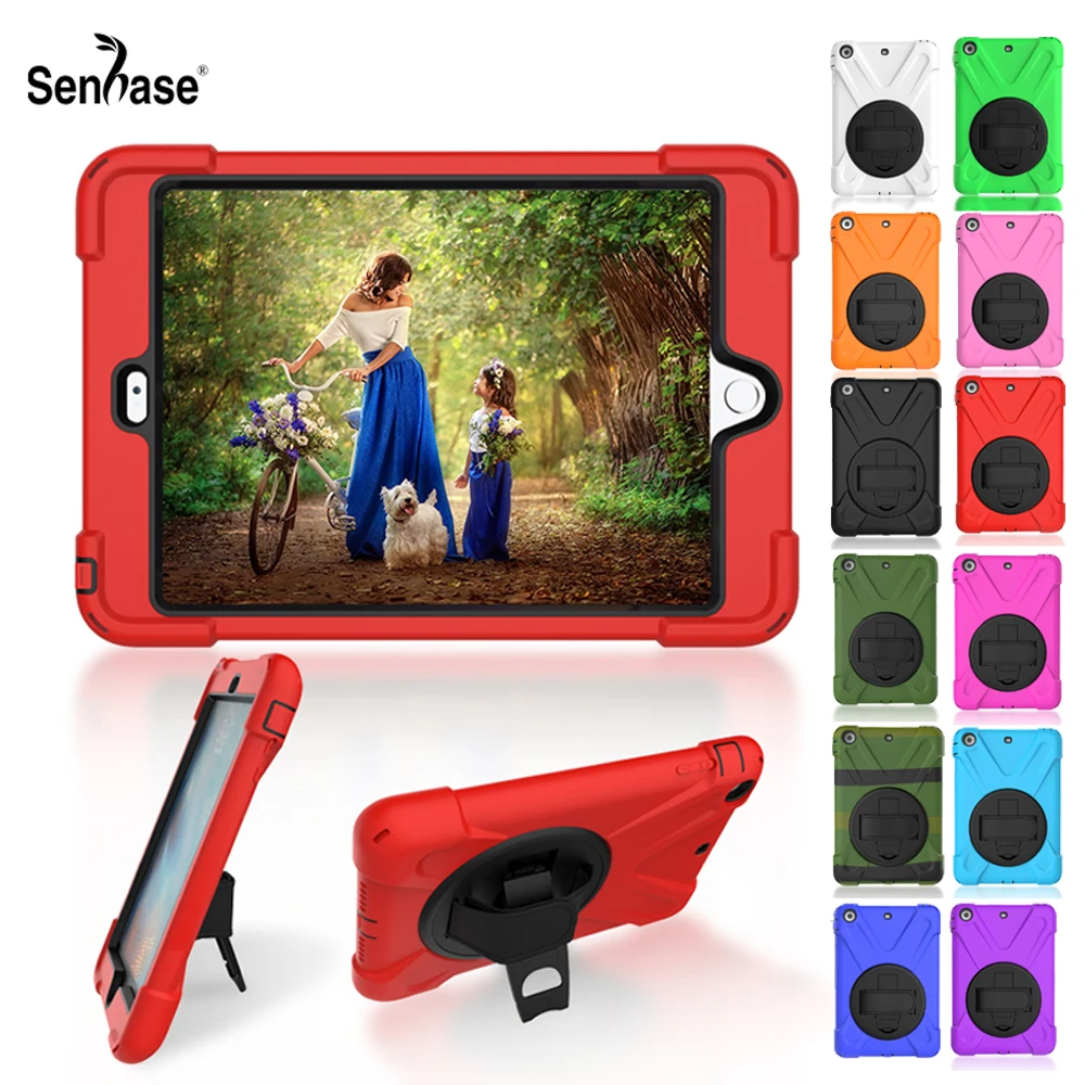 

Kids Safe Shockproof Armor Soft Silicone Hard Plastic Hybrid kickstand Strap Tablet Cover For Apple iPad Mini 1 2 3 Case