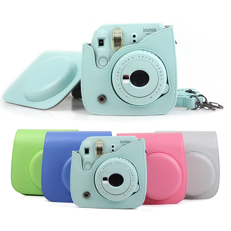 Чехол для мгновенной камеры из ПУ кожи с ремешком Fujifilm Instax Mini 8/9/8 +