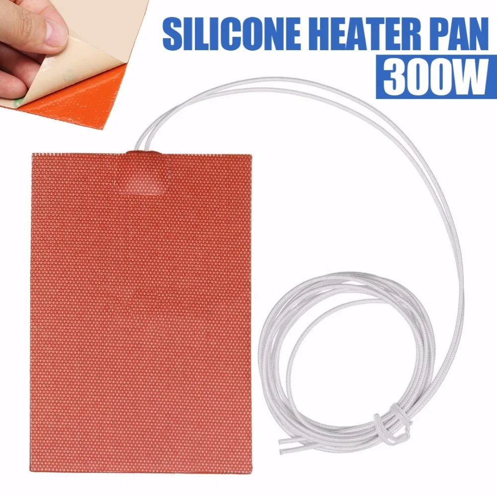 300W 220V 10x15cm Engine Oil Tank Silicone Heater Pad Waterproof