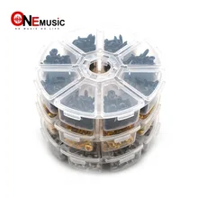 400 шт. электрическая гитара накладка пластина Крепление Винт Размер 3x12 мм цвет черный/хром с ящиком для хранения lutier инструмент