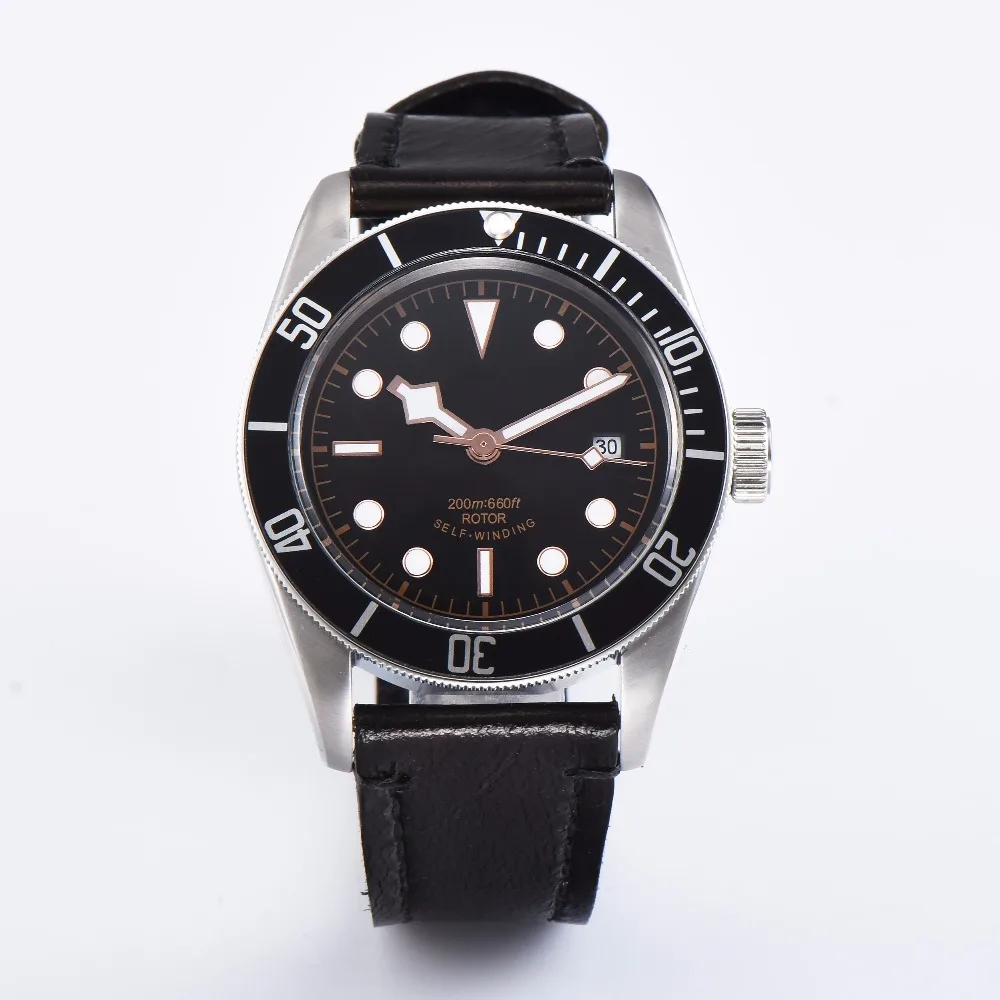 

CORGEUT 2018 new 41mm sapphire case black bezel luxury brand super light Miyota movement automatic watch men A8