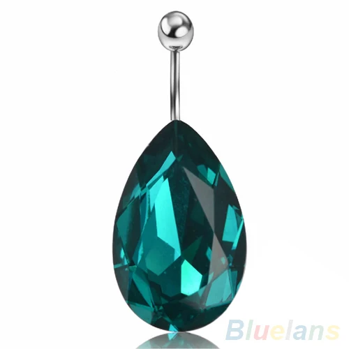 Surgical Steel Tear Drop Rhinestone Button Barbell Bar Belly Navel Ring Body Piercing 1SKZ|body piercing|navel ringpiercing body - AliExpress