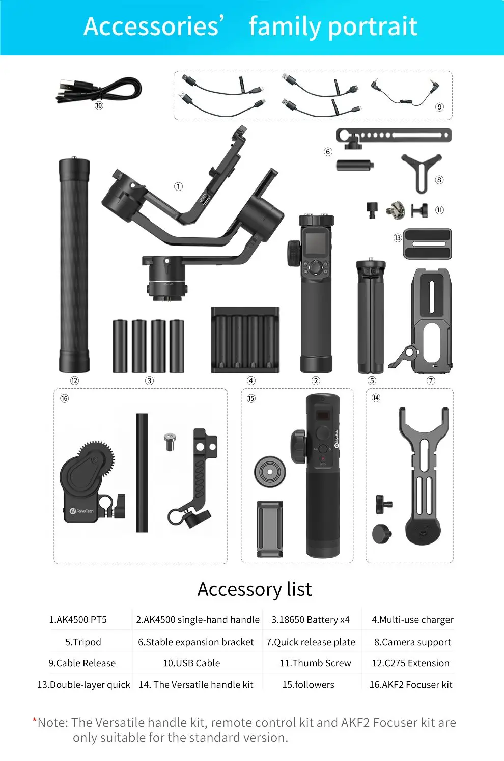  FeiyuTech AK4500 Camera Stailizer 3-Axis Handheld Gimbal for Sony/Canon/Panasonic/NikonPayload 10.1