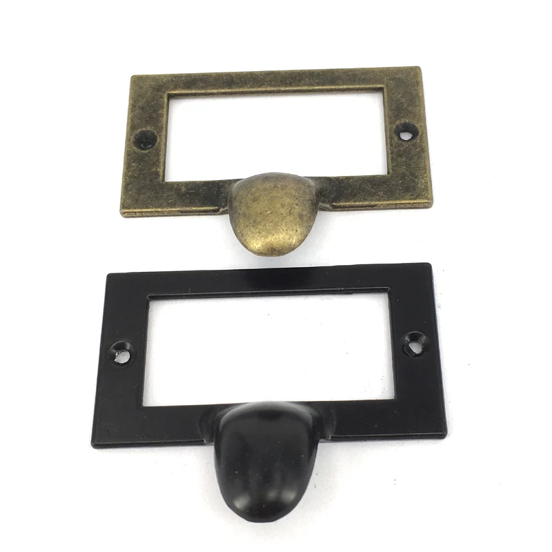 Etiqueta Gaveta Etiqueta Moldura Escritório Arquivo Armário Puxar Nome Cartão Suporte com Parafusos 12 Peças 58*46 mm