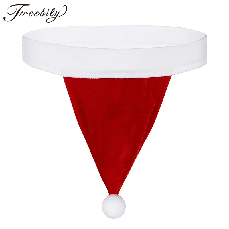 

High Quality Sexy Men Bikini Christmas Santa Hat Thong Panties Underwear Velvet Underpants Comfortable Breathable Thong Panties