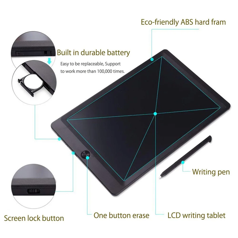 10 Inch LCD Writing Tablet Digital Drawing Tablet with switch Handwriting Pads Portable Electronic Tablet Board 5