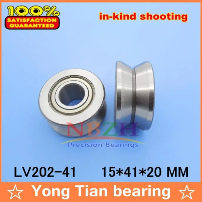 2Pcs Carriages Bearing Block Slider for Heavy Duty Equipment,Textile Machinery,Electronic Equipment,Machine Tool LV202-41ZZ Guide Bearing,V Groove Bearing with 1Pcs Linear Guide Rail