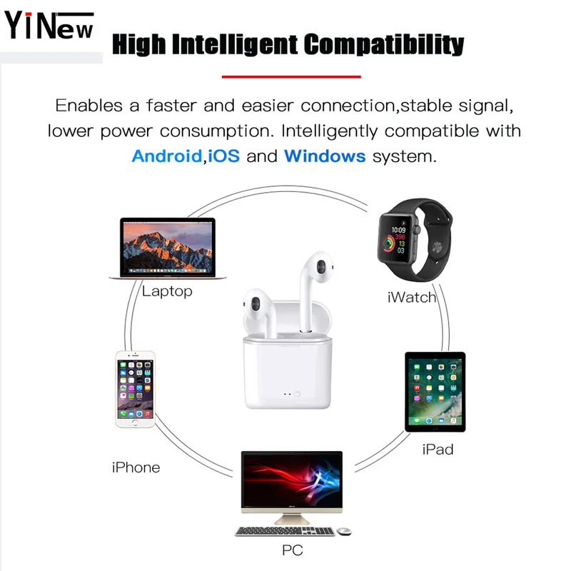 i7S TWS Wireless headphone auricular Bluetooth earphone Headset sport Earbud with Microphone for air pod xiaomi Samsung phone 8