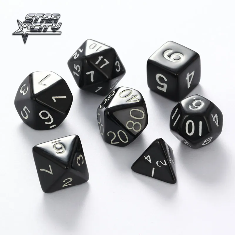 7 unidad/bolsa Multi-de juego de dados D4... D6... D8... D10... D10 % D12... D20 de Accesorios para Juego de RPG calabozos y dragones DnD MTG