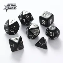 Set di dadi multi-faccia 7 pz/borsa D4,D6,D8,D10,D10 %,D12,D20 accessori colorati per giochi da tavolo giochi di ruolo Dungeons and Dragons DnD MTG