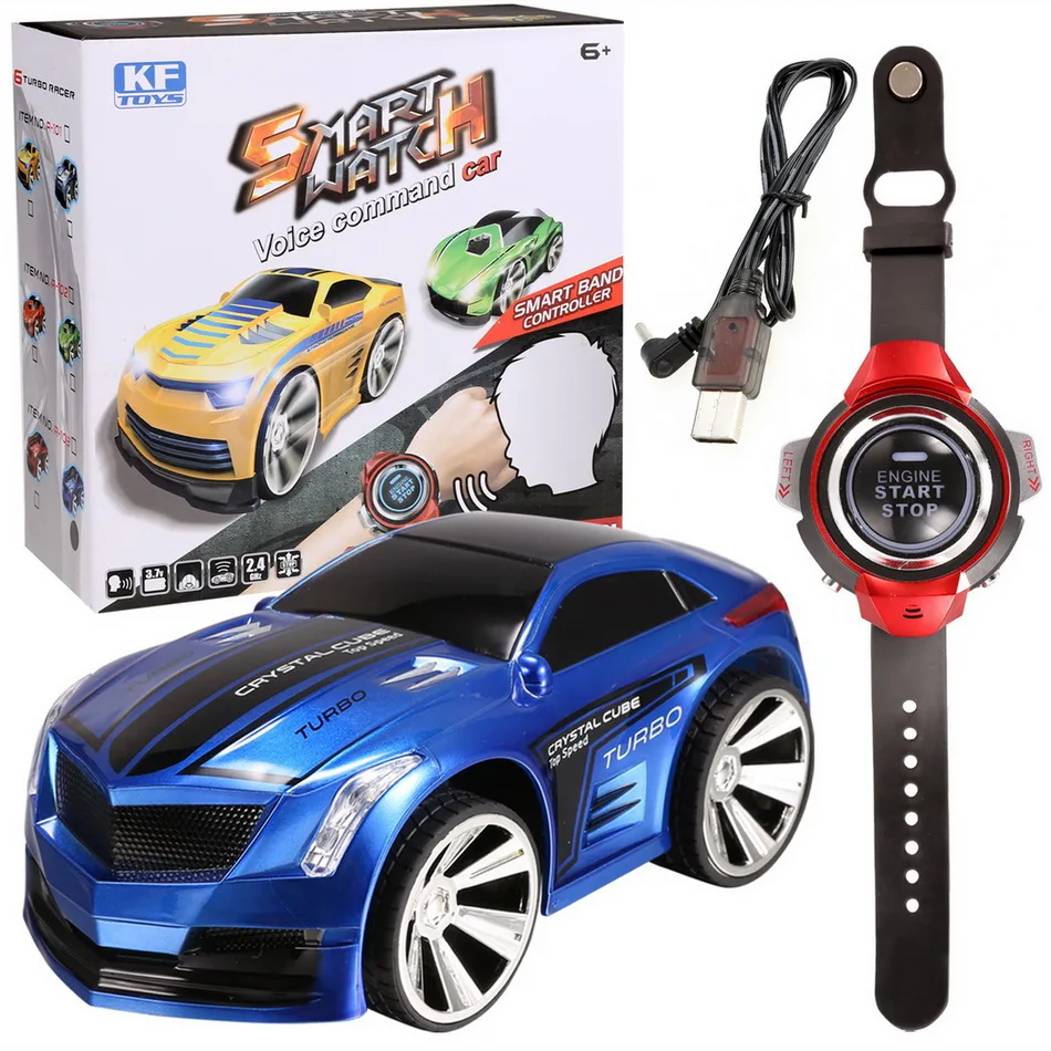 Coche del rc 2.4g 6ch comando de voz coche smart watch control remoto