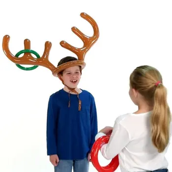 

Inflatable Reindeer Antler Hat Ring Toss Toys Kids Funny Throwing Toy Gifts