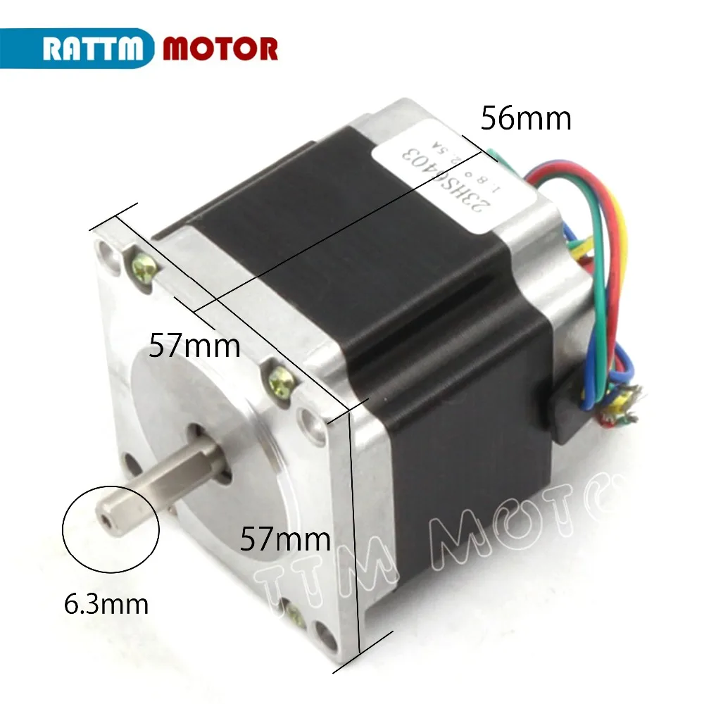 Nema23 шаговый двигатель 57x56 мм 1.1N.m 165 Oz-in 2.5A 4 провода 3A для деталей 3D принтера гравировальный станок с ЧПУ 23HS6403